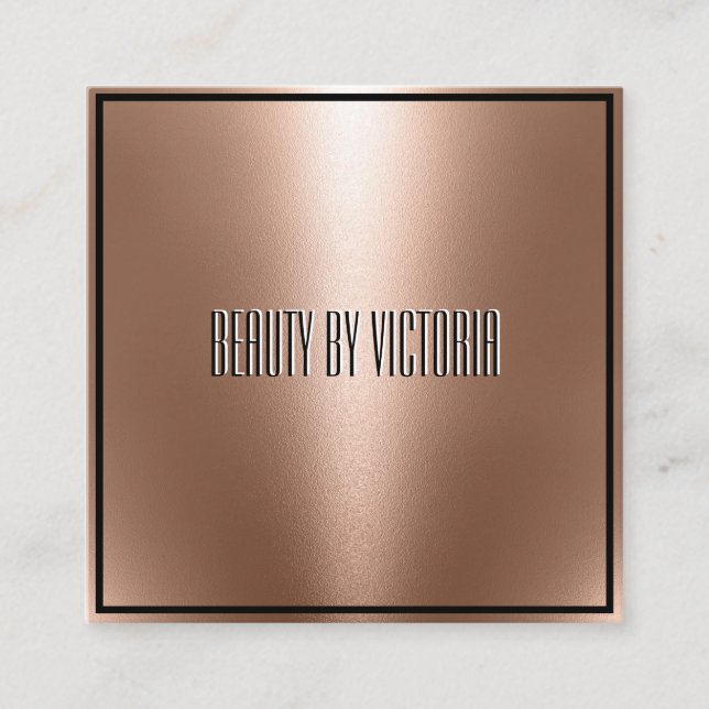 Rose Gold Copper minimalistisch elegant und modern Quadratische Visitenkarte (Vorderseite)
