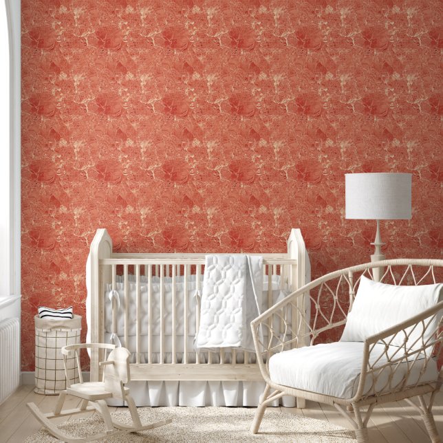 Rose Gold Coral Red Marble Texture Muster Tapete (Kinder)