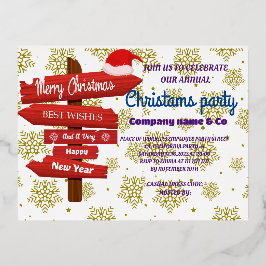 ROSE GOLD CORPORATE CHRISTAMS PARTY FOLIE EINLADUNGSPOSTKARTE