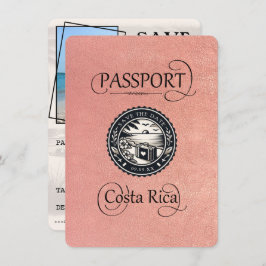 Rose Gold Costa Rica Passport Save The Date