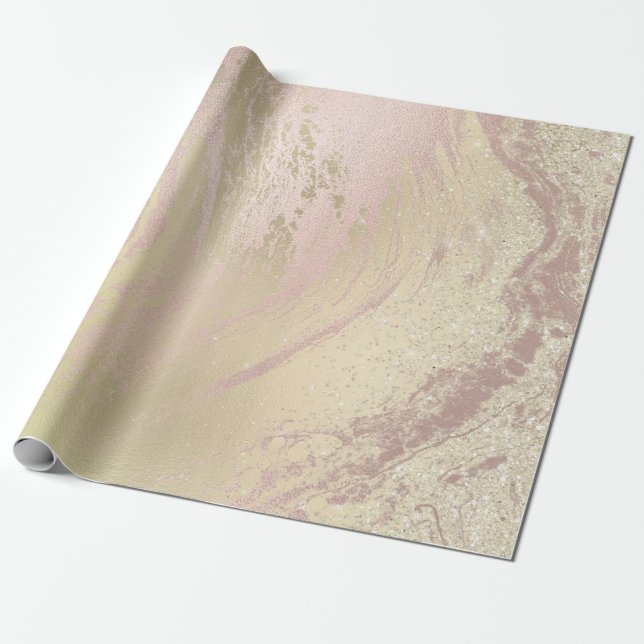 Rose Gold Creamy Abstrakt geschmolzener Marmor Geschenkpapier (Ungerollt)