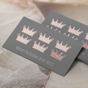 Rose Gold Crown Makeup Artist Salon Lounge Treuekarte