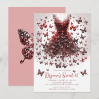 Rose Gold Crystal Butterfly Dress