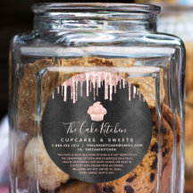 Rose Gold Cupcake Glitzer Tropfen Schwarzer Koch R