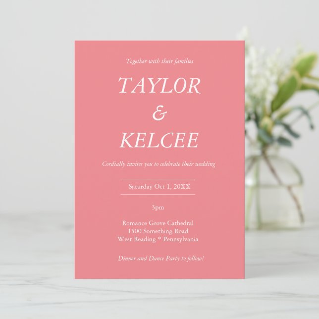 Rose Gold CUSTOMIZABLE Wedding Einladung (Stehend Vorderseite)
