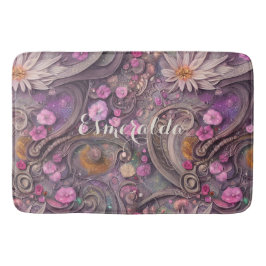 Rose Gold Daisy und Stiefmütterchen Elegantes Flor Badematte