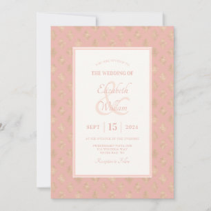 Rose Gold Damask Hochzeit Einladung