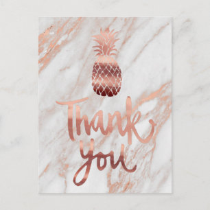 Rose gold danke Kalligraphie Ananas Postkarte