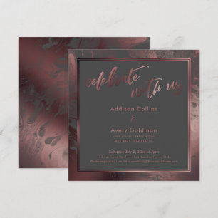 Rose Gold & Dark Gray Marble Celebrate mit uns Einladung
