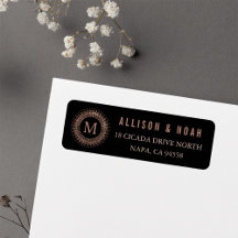 Rose Gold Deko Erstmaliges Monogramm für Schwarze 