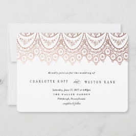 Rose Gold Delikate Lace Hochzeit Einladung