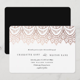 Rose Gold Delikate Lace Hochzeit Einladung