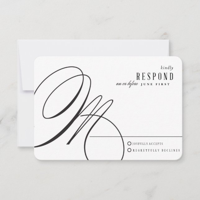 Rose Gold Delikate Wedding Repair Card RSVP Karte (Vorderseite)