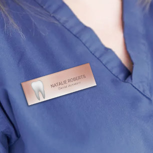 Rose Gold Dentalassistent Zahnarzt White Tooth Namenschild