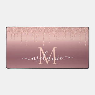 Rose Gold Desk Mat Individuelle Name und Letter Schreibtischunterlage
