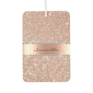 Rose Gold Diamant Glitter Bling Monogramm   Autolufterfrischer