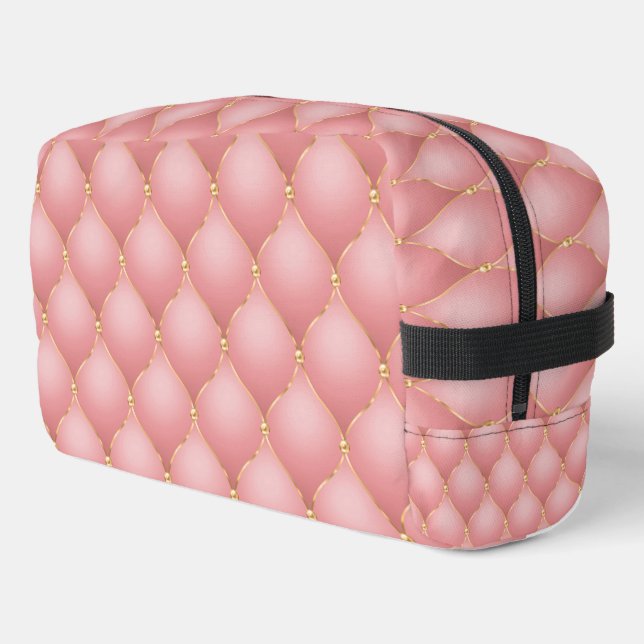 Rose Gold Diamant Tuflisch Rosa Waschbeutel (Linke Seite)