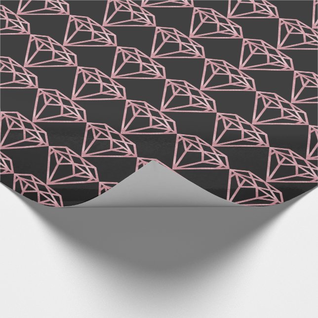 Rose Gold Diamond Geschenkpapier (Ecke)