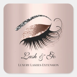 Rose Gold Diamond Makeup Artist Lash Extension Quadratischer Aufkleber