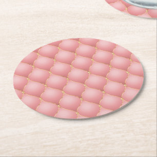 Rose Gold Diamonds Tufted Paper Untersetzer