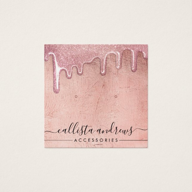 Rose Gold Dicker Glitzer Tropfen erhalten Anzeige (Vorderseite)