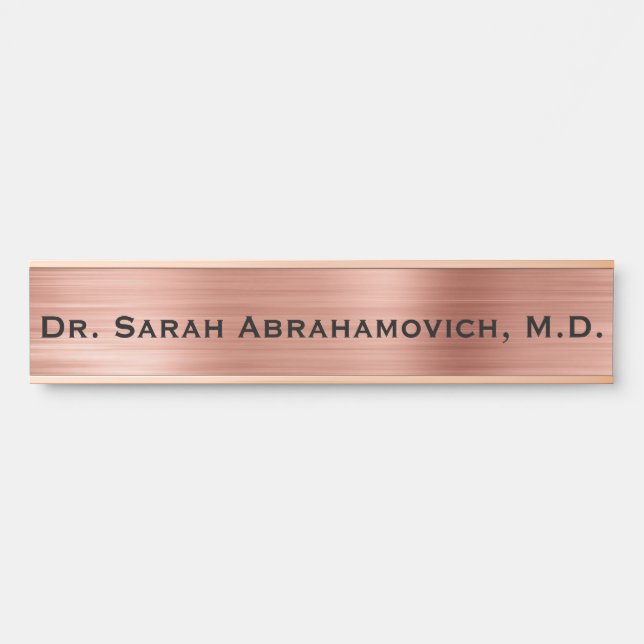 Rose Gold Doctor's Office Door Sign Türschild (Vorderseite )