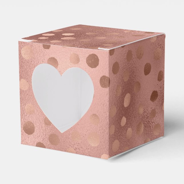 Rose Gold Doodle Punkte Geschenkschachtel (Vorderseite)
