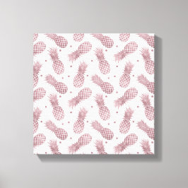 Rose Gold Dots Ananas Leinwanddruck