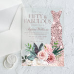 Rose Gold Dress Blush Blumenfrauen 50. Geburtstag Acryleinladungen<br><div class="desc">Rose Gold Dress Blush Floral Weibchen 50. Geburtstag Akryllische Einladung Viele weitere Kleiderfarben Variationen und Blume Arrangements in der Sammlung (siehe unten)</div>