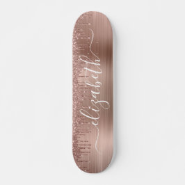 Rose Gold Drilling Glitzer Personalisiert Skateboard