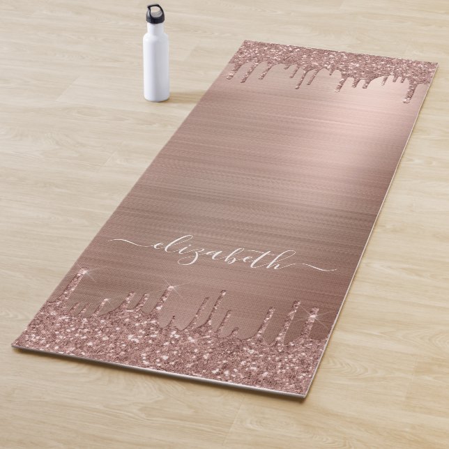 Rose Gold Drilling Glitzer Personalisiert Yogamatte (Beispiel)