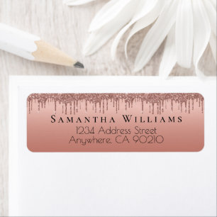 Rose Gold Drilling Glitzer Rücksendeadressen-Aufkl