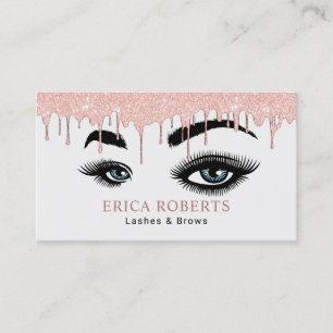 Rose Gold Drilling Lashes Makeup Artist Salon Visitenkarte
