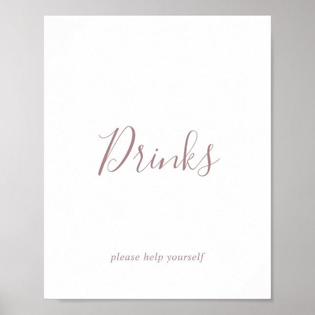 Rose-Gold-Drinks-Zeichen Poster (Vorne)