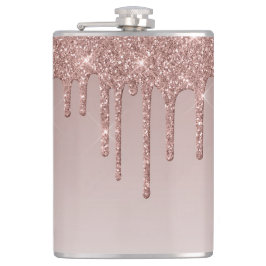 Rose Gold Dripping Glasseim Flachmann