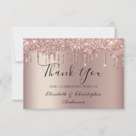 Rose Gold Dripping Glitzer Hochzeit Dankeschön Kar Dankeskarte