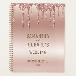 Rose Gold Dripping Glitzer Metallic Wedding Planer