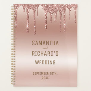 Rose Gold Dripping Glitzer Metallic Wedding Planer