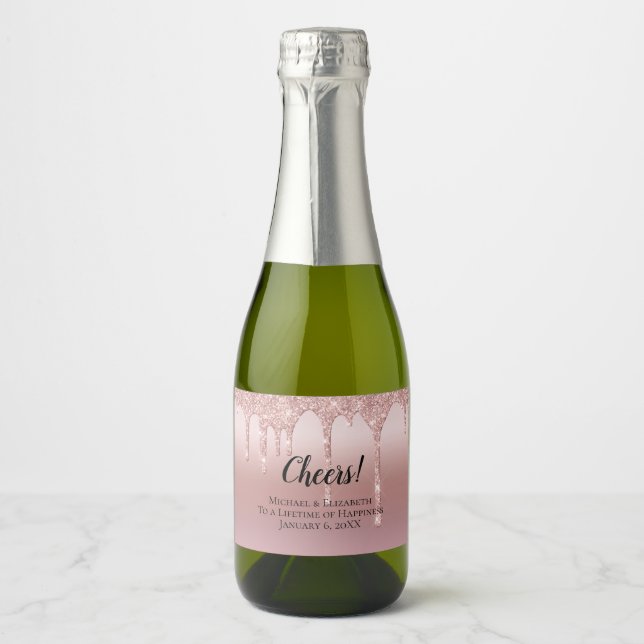 Rose Gold Dripping Glitzer Wedding Mini (Vorderseite)