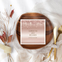 Rose Gold Driving Glitzer Metallic Shine Serviette