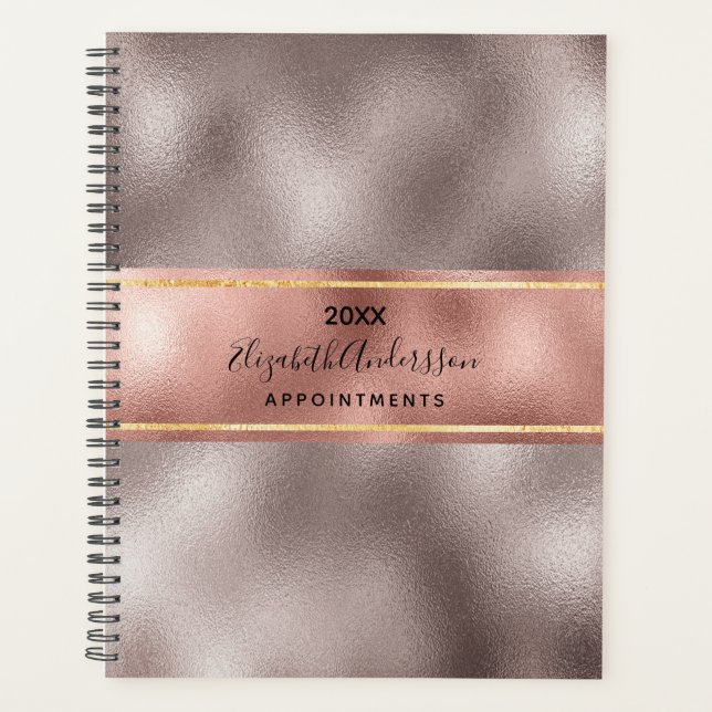 Rose gold Edelglam Monogramm 2022 Planer (Vorderseite)