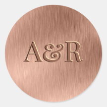 Rose Gold-Effekt-Aufkleber-Monogramm,