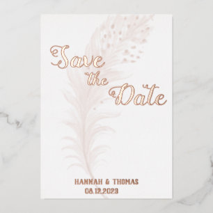 Rose Gold einfach und elegant  Folieneinladung