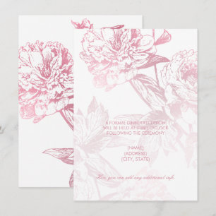 Rose Gold Einfache Hochzeitsempfehlung Einladung