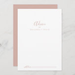 Rose Gold Einfache Minimalistische Hochzeitsberatu Hinweiskarte<br><div class="desc">Diese Rose Gold einfache minimalistische Hochzeitsratenkarte ist ideal für eine moderne Hochzeit. Das schlichte und elegante Design zeichnet sich durch klassische und extravagante Schrift-Typografie in Rose Gold aus. Diese Karten sind ideal für Hochzeiten, Brautparty, Babydusche, Graduiertenfest u.v.m. Personalisieren Sie die Karten mit den Namen der Braut und Bräutigam, den Eltern,...</div>