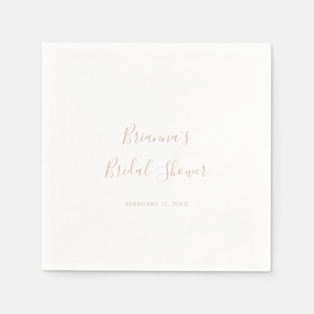 Rose Gold Einfaches Minimalistisches Brautparty Na Serviette (Vorderseite)