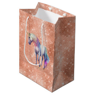 Rose Gold Einhorn Sparkle Mittlere Geschenktüte