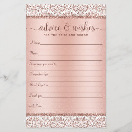 Rose Gold Elegant Wedding Advice Wishes