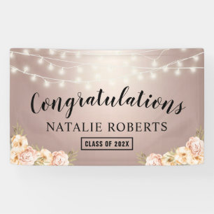 Rose Gold Elegante Florentiner Graduierungsparty Banner