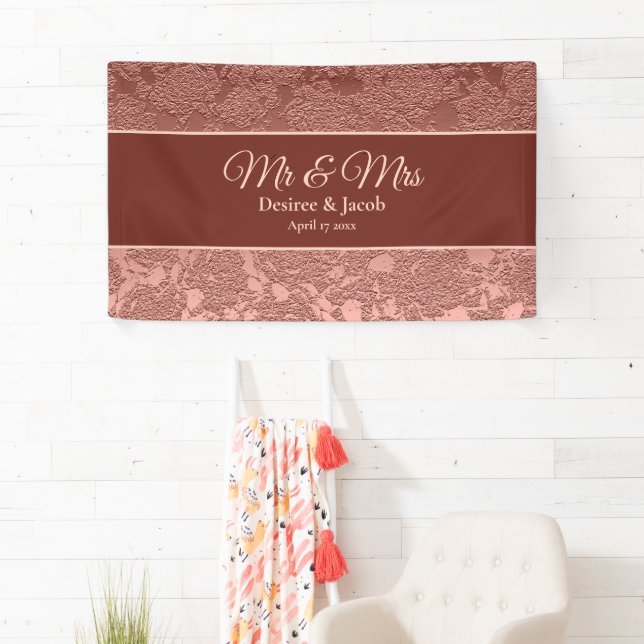Rose Gold Elegante Foto Booth Hochzeit Banner (Insitu)